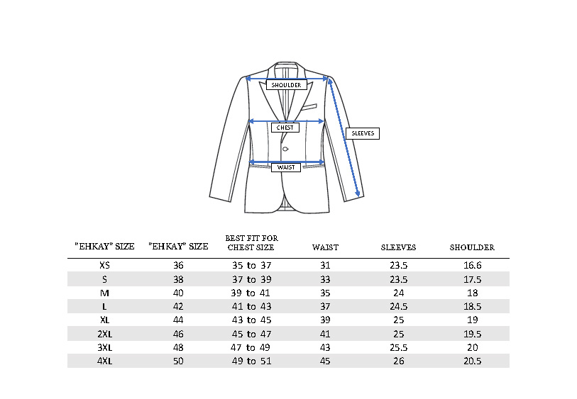 Fit & Size Guide – Ehkay Corner Tailors