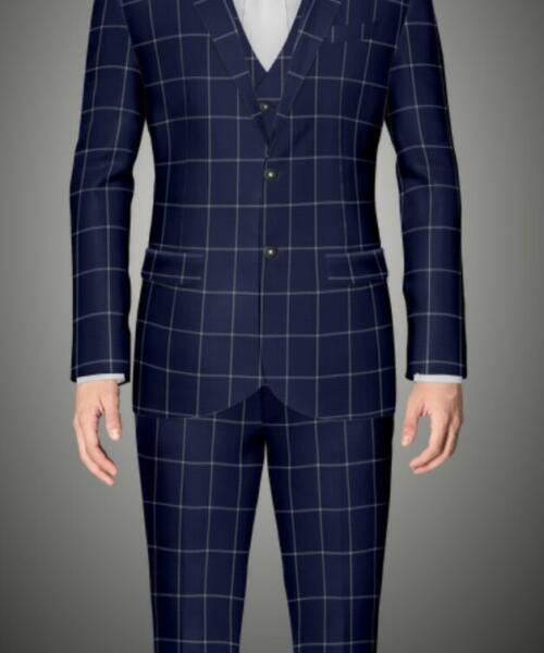 CUSTOM MADE CHECKS 3 PC SUIT