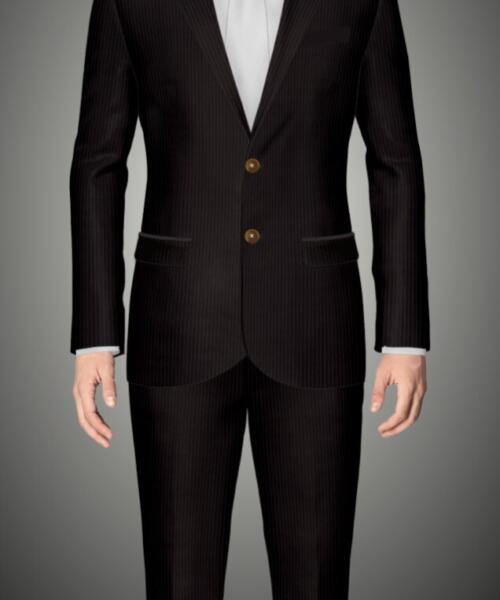 CUSTOM MADE HERRINGBONE FABRIC 2 PC SUIT